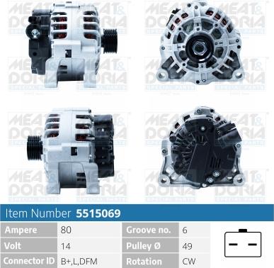 Meat & Doria 5515069 - Alternator www.autospares.lv