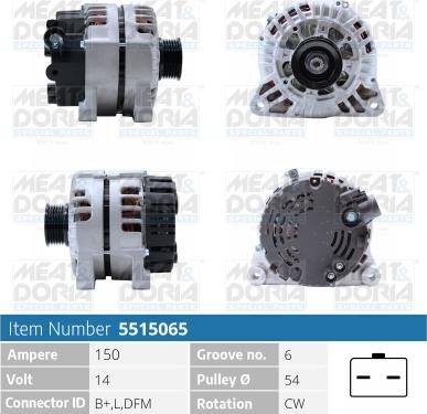 Meat & Doria 5515065 - Alternator www.autospares.lv