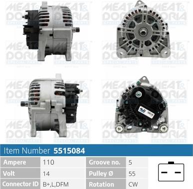 Meat & Doria 5515084 - Alternator www.autospares.lv