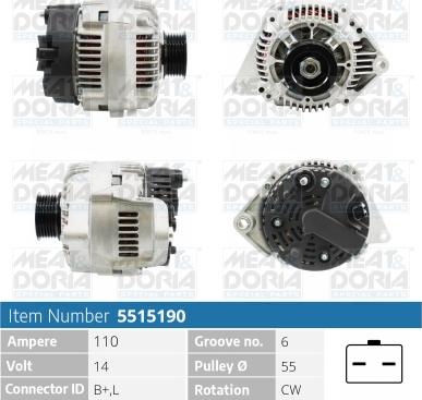 Meat & Doria 5515190 - Ģenerators www.autospares.lv