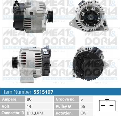 Meat & Doria 5515197 - Alternator www.autospares.lv