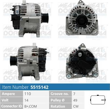 Meat & Doria 5515142 - Ģenerators www.autospares.lv