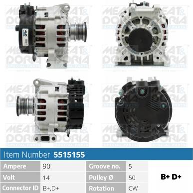 Meat & Doria 5515155 - Alternator www.autospares.lv