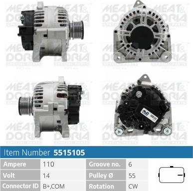 Meat & Doria 5515105 - Alternator www.autospares.lv