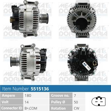 Meat & Doria 5515136P - Alternator www.autospares.lv