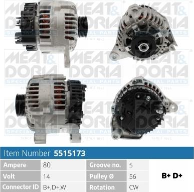 Meat & Doria 5515173 - Alternator www.autospares.lv