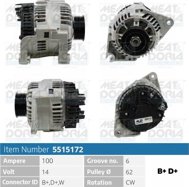 Meat & Doria 5515172 - Alternator www.autospares.lv