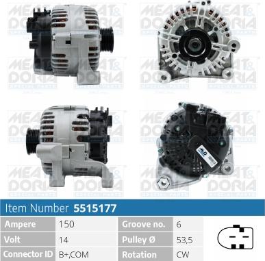 Meat & Doria 5515177 - Alternator www.autospares.lv