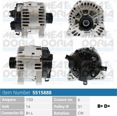 Meat & Doria 5515888 - Alternator www.autospares.lv