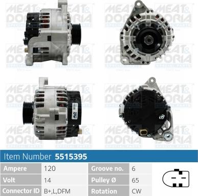 Meat & Doria 5515395 - Alternator www.autospares.lv