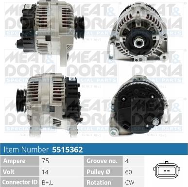 Meat & Doria 5515362 - Генератор www.autospares.lv