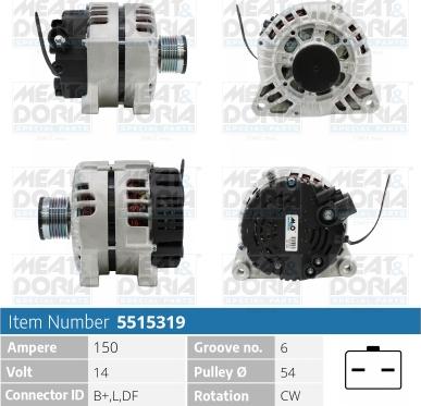 Meat & Doria 5515319 - Alternator www.autospares.lv