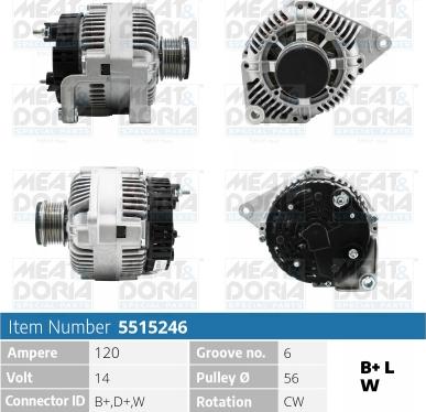 Meat & Doria 5515246 - Alternator www.autospares.lv