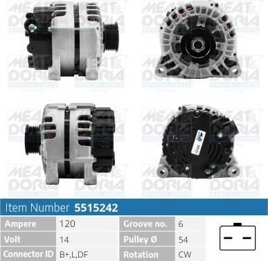 Meat & Doria 5515242 - Alternator www.autospares.lv