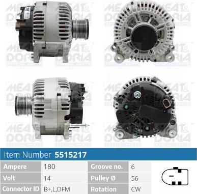 Meat & Doria 5515217 - Alternator www.autospares.lv