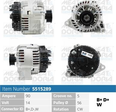 Meat & Doria 5515289 - Alternator www.autospares.lv