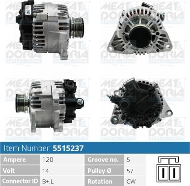 Meat & Doria 5515237 - Alternator www.autospares.lv