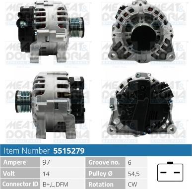 Meat & Doria 5515279 - Генератор www.autospares.lv