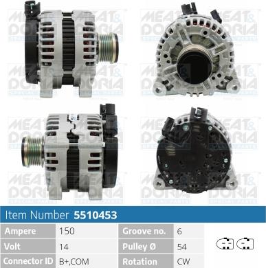 Meat & Doria 5510453 - Генератор www.autospares.lv