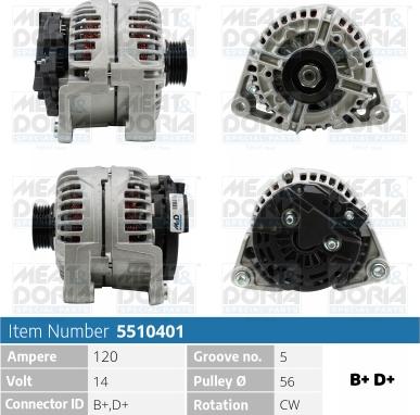 Meat & Doria 5510401 - Alternator www.autospares.lv