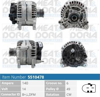 Meat & Doria 5510478 - Alternator www.autospares.lv