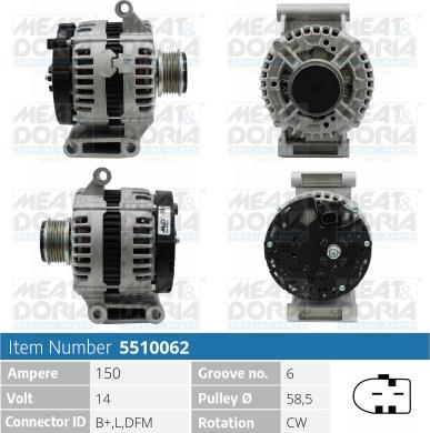 Meat & Doria 5510062 - Alternator www.autospares.lv