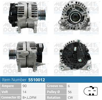 Meat & Doria 5510012 - Генератор www.autospares.lv