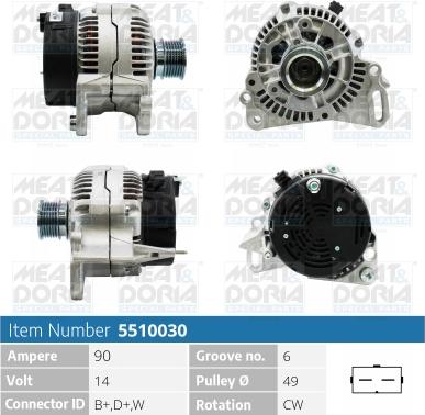 Meat & Doria 5510030 - Alternator www.autospares.lv