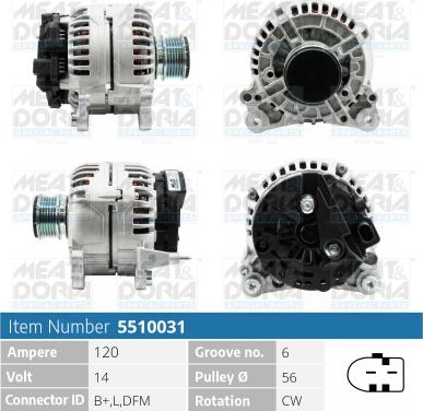 Meat & Doria 5510031 - Ģenerators www.autospares.lv