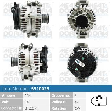 Meat & Doria 5510025 - Alternator www.autospares.lv