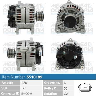 Meat & Doria 5510189 - Alternator www.autospares.lv