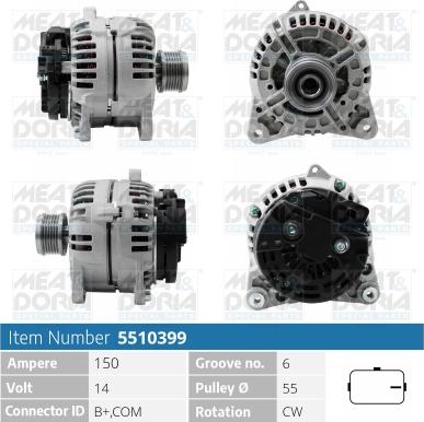 Meat & Doria 5510399 - Генератор www.autospares.lv