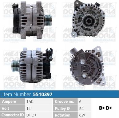 Meat & Doria 5510397 - Alternator www.autospares.lv