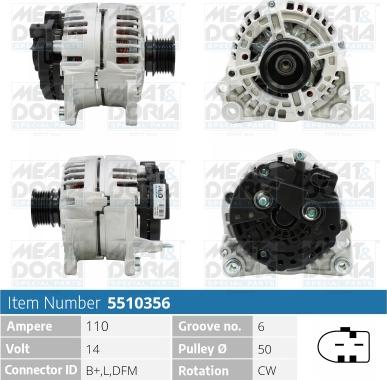 Meat & Doria 5510356 - Alternator www.autospares.lv