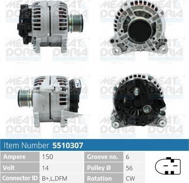 Meat & Doria 5510307 - Alternator www.autospares.lv