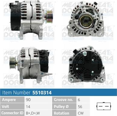 Meat & Doria 5510314 - Alternator www.autospares.lv