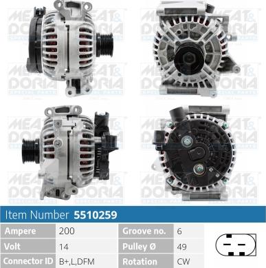 Meat & Doria 5510259 - Alternator www.autospares.lv