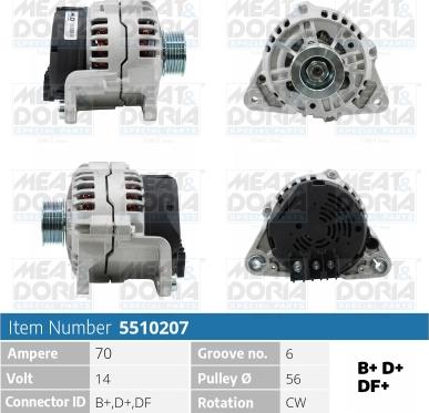 Meat & Doria 5510207 - Alternator www.autospares.lv