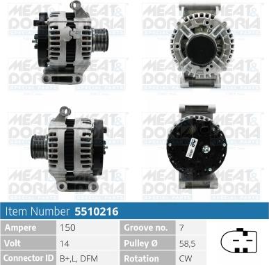 Meat & Doria 5510216 - Alternator www.autospares.lv