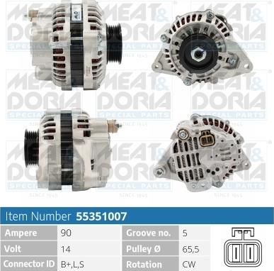 Meat & Doria 55351007 - Alternator www.autospares.lv