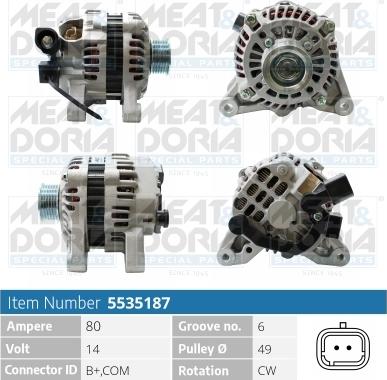 Meat & Doria 5535187 - Alternator www.autospares.lv