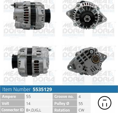 Meat & Doria 5535129 - Alternator www.autospares.lv