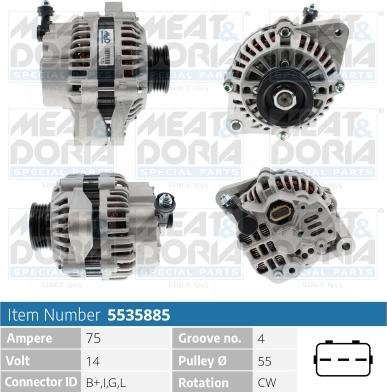 Meat & Doria 5535885 - Alternator www.autospares.lv