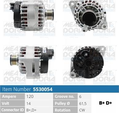 Meat & Doria 5530054 - Alternator www.autospares.lv