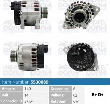 Meat & Doria 5530089 - Alternator www.autospares.lv