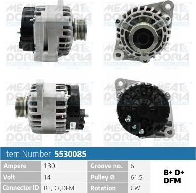 Meat & Doria 5530085 - Alternator www.autospares.lv