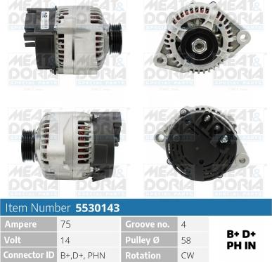 Meat & Doria 5530143 - Alternator www.autospares.lv