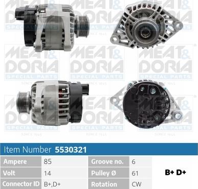 Meat & Doria 5530321 - Alternator www.autospares.lv