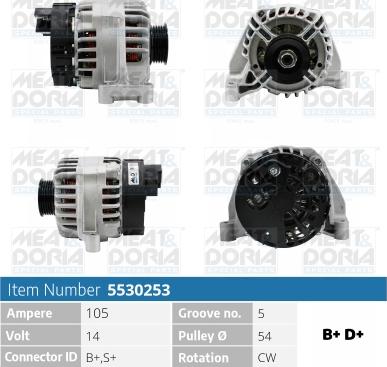 Meat & Doria 5530253 - Alternator www.autospares.lv