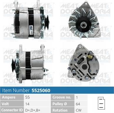 Meat & Doria 5525060 - Alternator www.autospares.lv